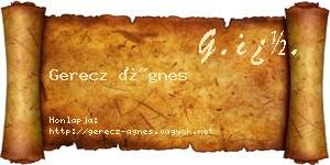 Gerecz Ágnes névjegykártya